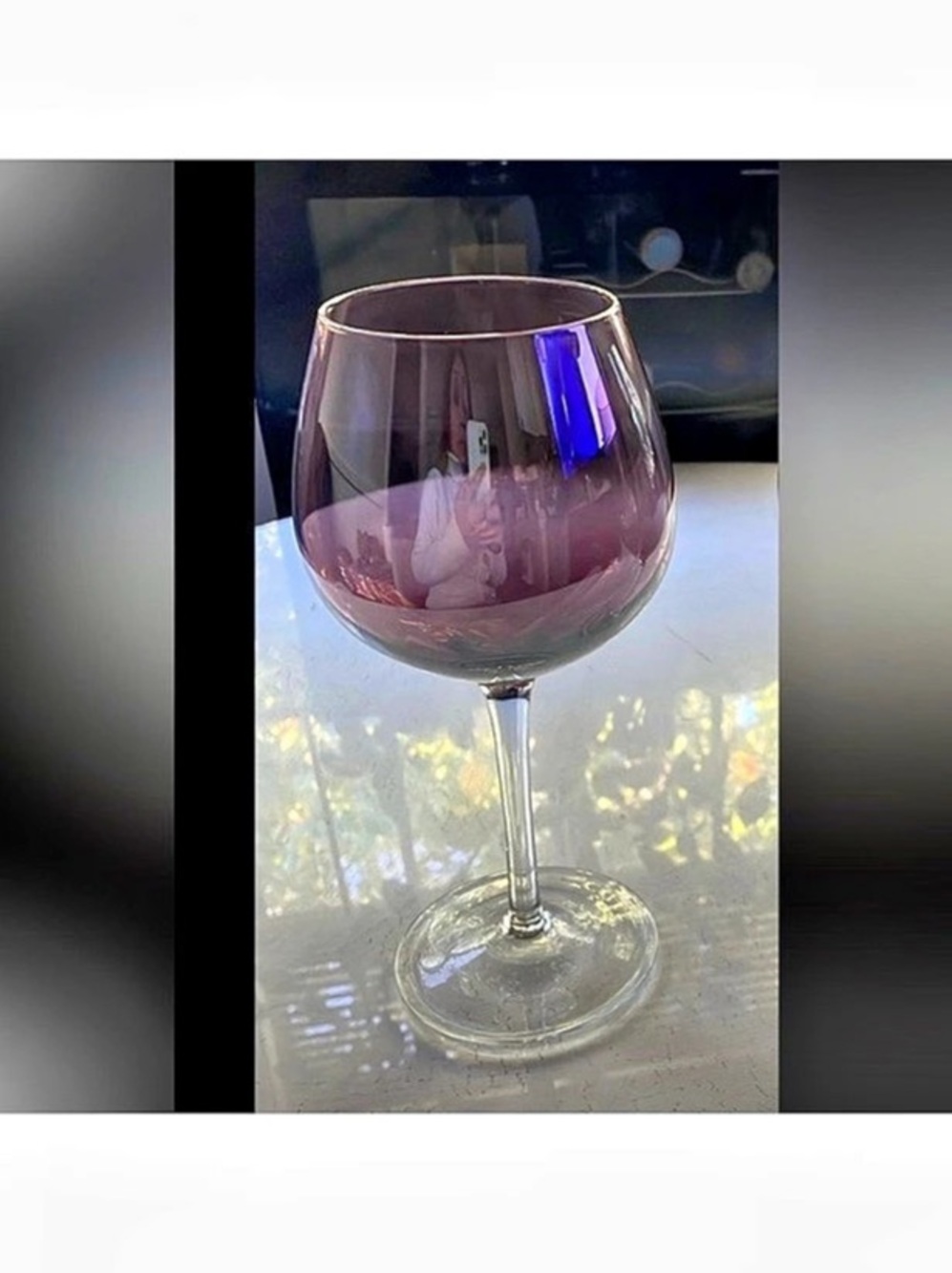 Purple Stemmed Wine Glass
